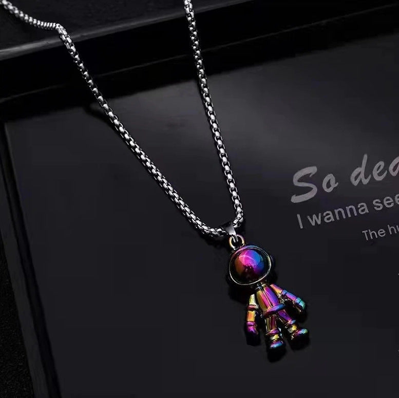 Men's Hop Trendy Cool Letter Korean Style Sweater Chain Necklace