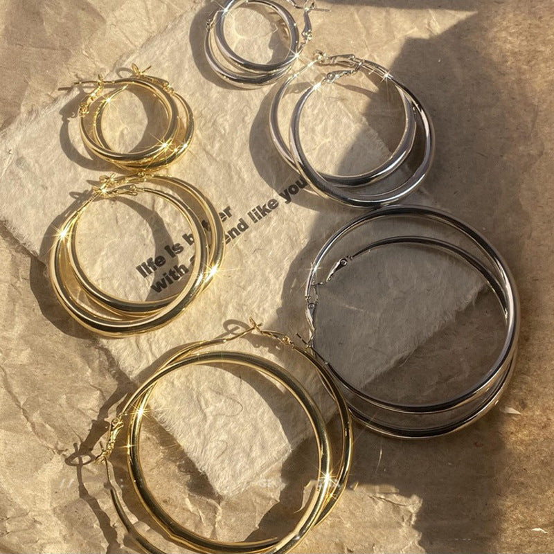 Sier Needle Exaggerated Round Simple Fashion Personalized Cold Style Ear Bracelets