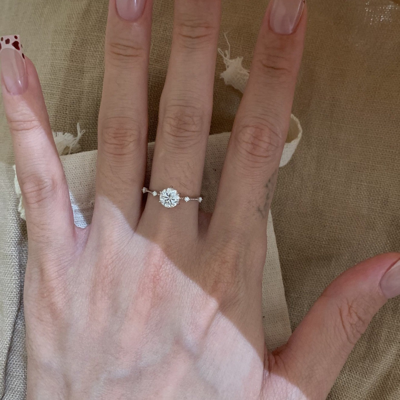 Women's Round Diamond Open-end Zircon Korean Style Cool Feeling Exquisite Fine Ring