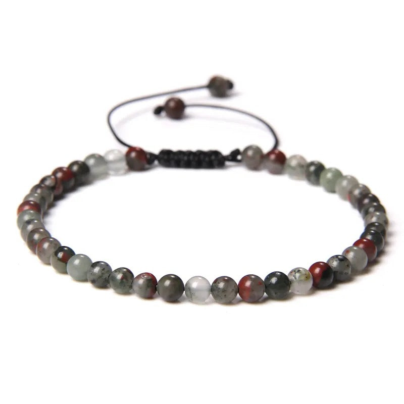 Agate Stone Braided Adjustable Gemstone Beads Bracelet