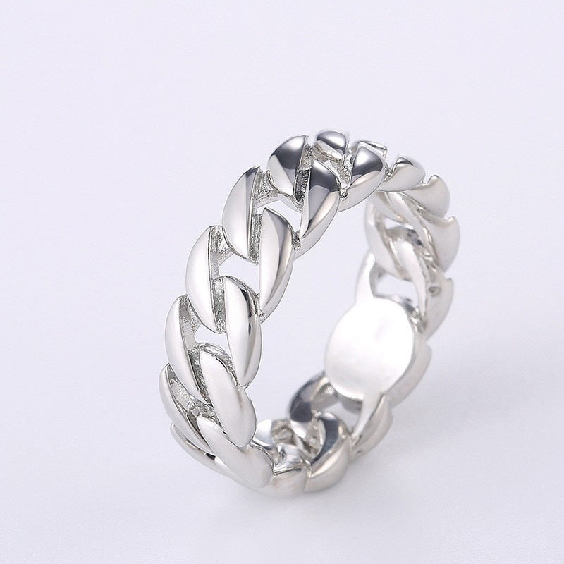 Men's Shi Copper Plating Two-color Chain Fashion Rings