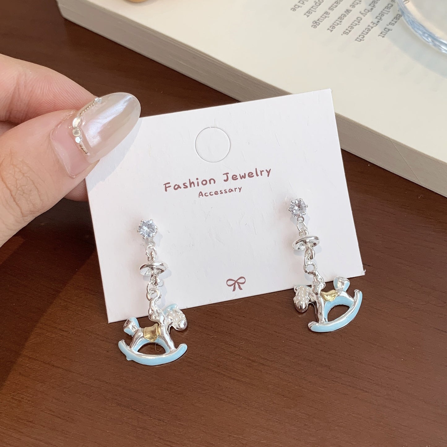 Women's Alloy Dripping Carousel Collection Sier Needle Earrings