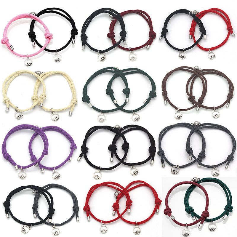 Alloy Sun Moon Oath Couple Magnet Bracelet