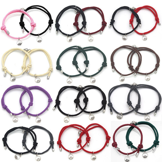 Alloy Sun Moon Oath Couple Magnet Bracelet