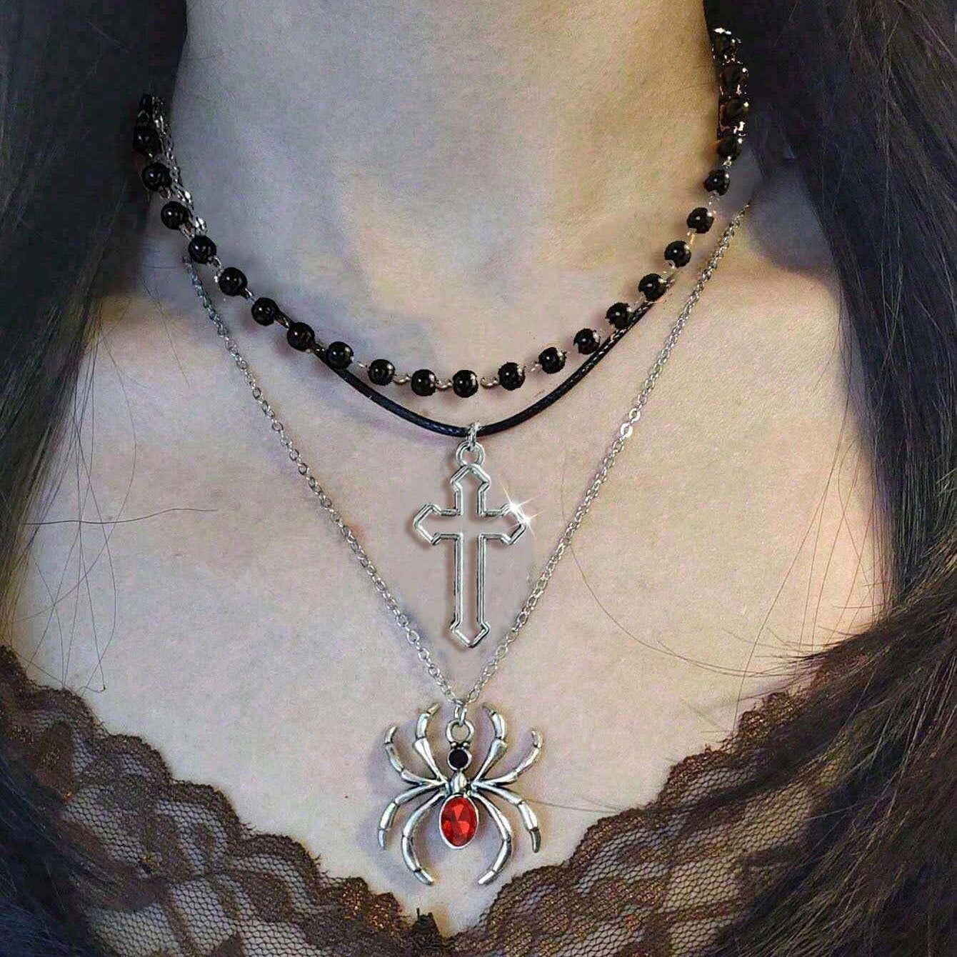 Retro Dark Style Spider Gothic Alloy Pendants