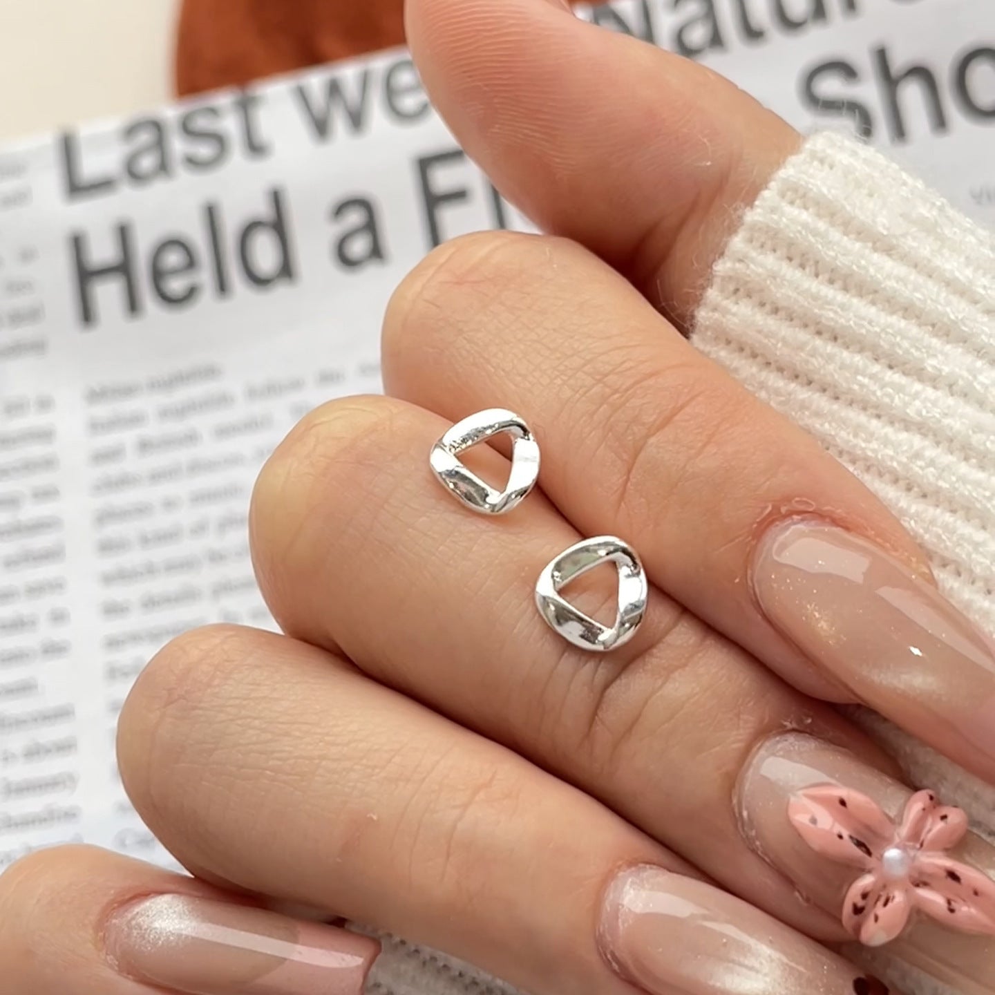 Triangle Female Simple Personality Geometric Bone Nail Earrings