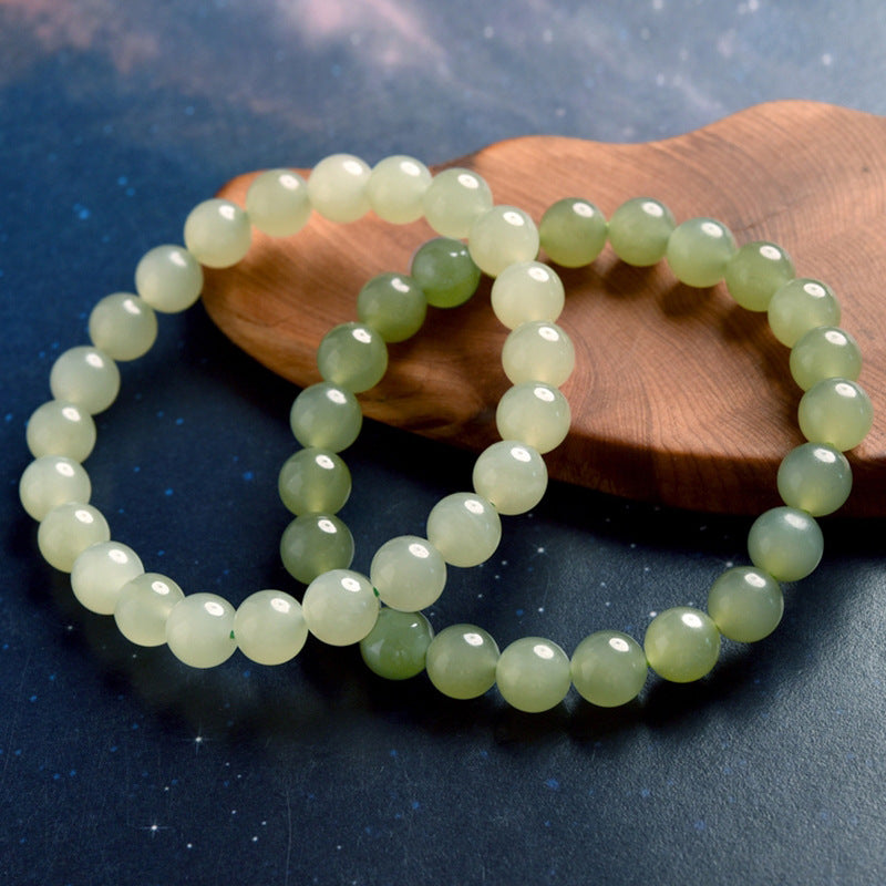 Women's & Men's High Ice Clear Water Green Round Bracelets