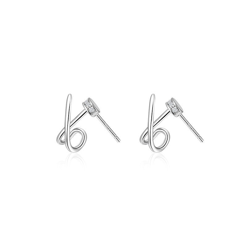 Women's Diamond For Niche Design Simple Line Earrings