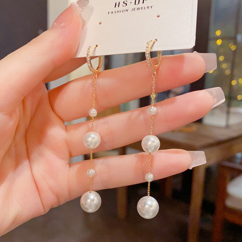 Women's Entry Lux Gentle Pearl Tassel Clip Simplicity Rings