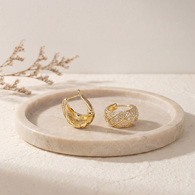 Luxury Clip Exquisite Refined Grace Zircon High Earrings