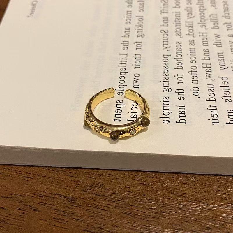 Fairy Snake-shaped Tigereye Female Fashion Retro Unique Index Ring