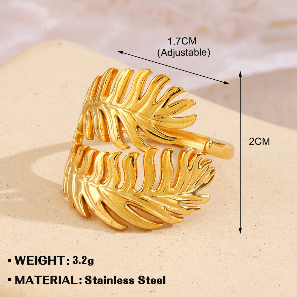 Stainless Steel Leaf Female Personalized Hip Rings