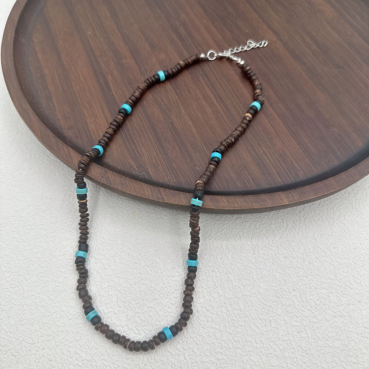Women's & Men's Style Coconut Shell Wooden Bead Mixed Color Boys Clavicle Chain Necklace