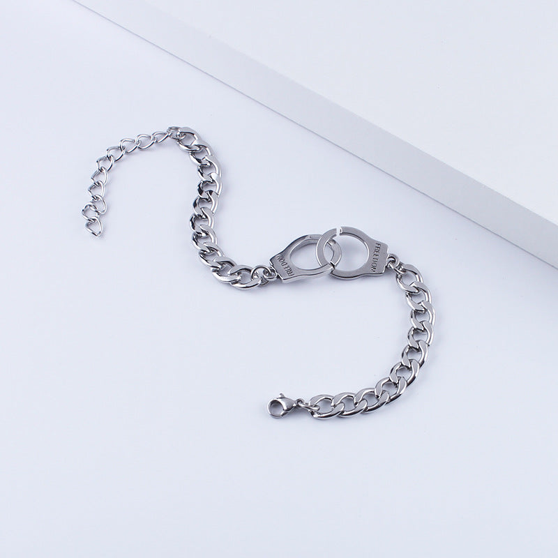 Women's & Men's Couple Disco Handcuffs Retro Personality Minimalism Stainless Bracelets
