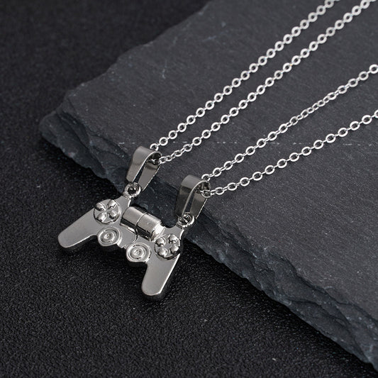 Women's & Men's Magnet Game Console Handle Couple Pair Personalized Necklaces