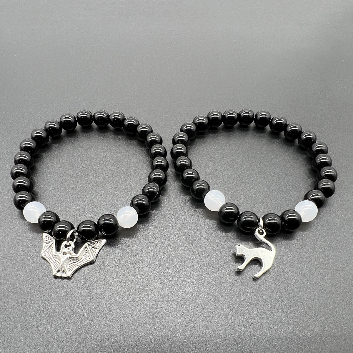 Women's & Men's Halloween Love Magnetic Couple Beaded Elastic Bracelets