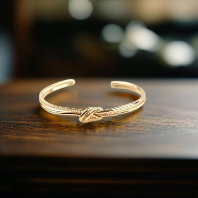 Double Line Knotted Opening Personality Simple Adjustable Light Luxury Bracelets