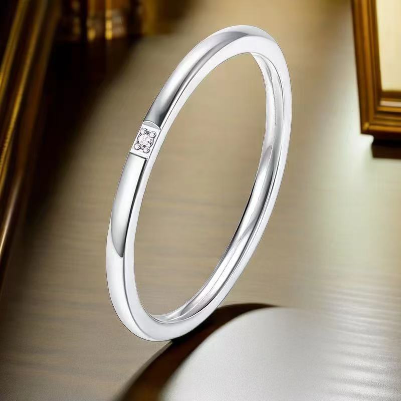 Steel Female Simple Design Niche High-grade Electroplated Rings