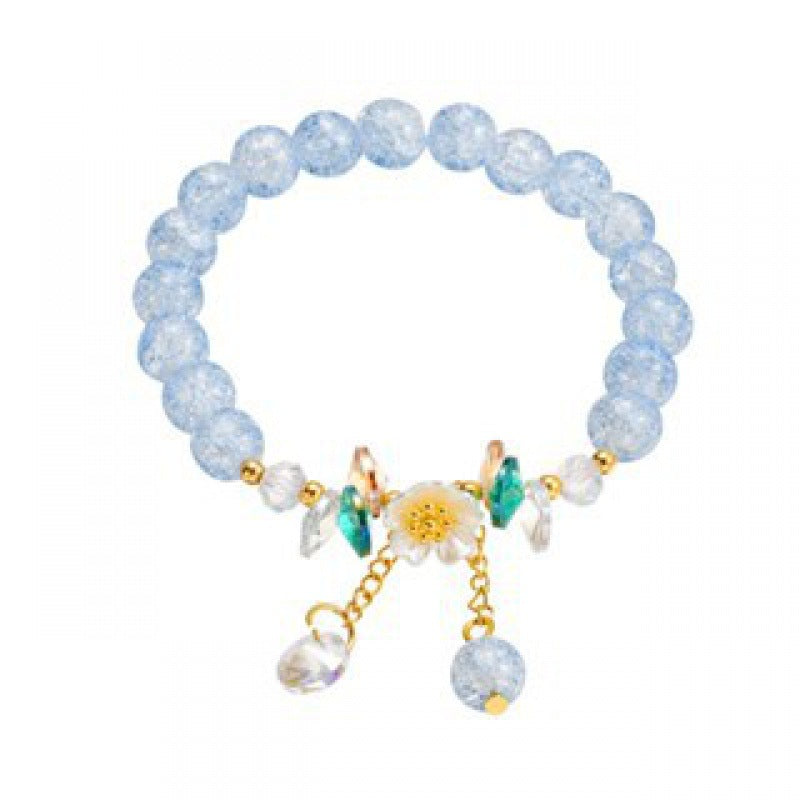 Female Aquamarine Gray Moonlight Natural Crystal Bracelet