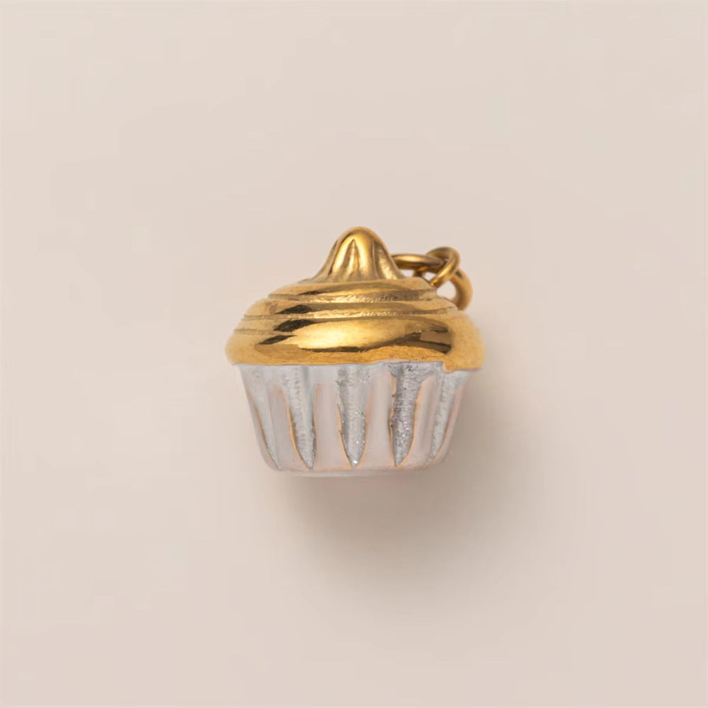 Mushroom Parts Vacuum Plating Gold Color Pendants