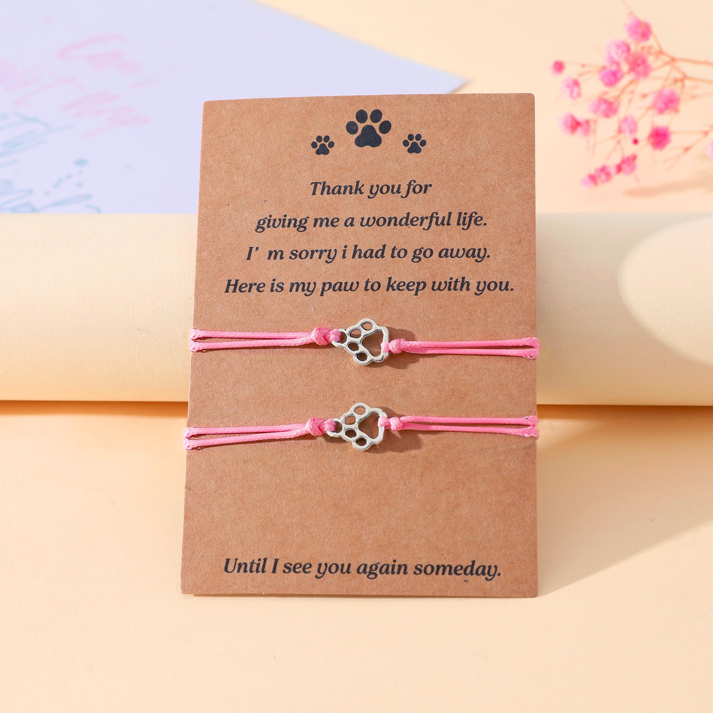 Creative Line Cat's Paw Mark Hand-woven Blessing Friendship Bracelets