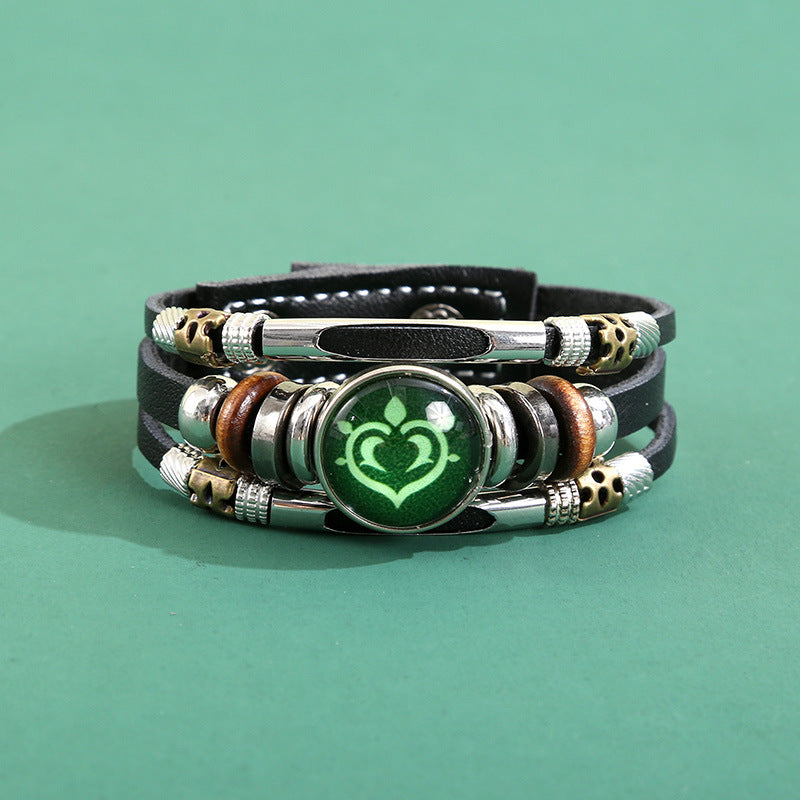 Men's Korean Element Luminous Fashion Alloy Snap Button Bracelet