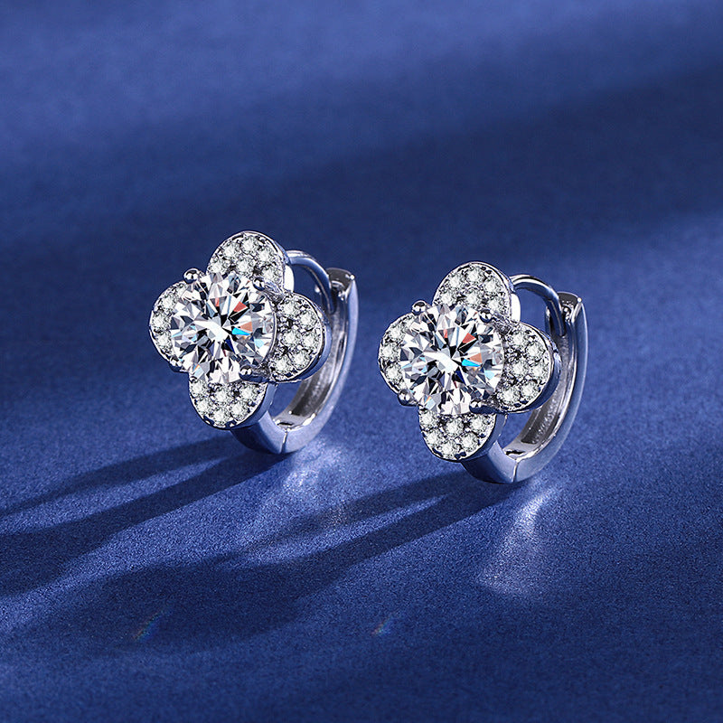 Live Broadcast Female Karat Fashion Elegant Zircon Ear Buckle