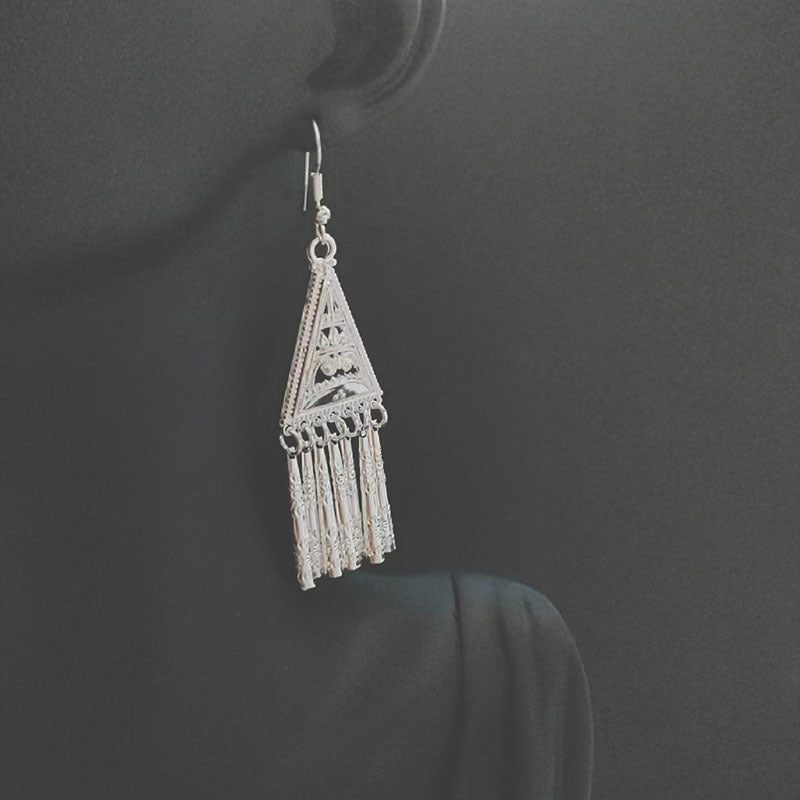 Chinese Lady Long Tassel All Match Earrings