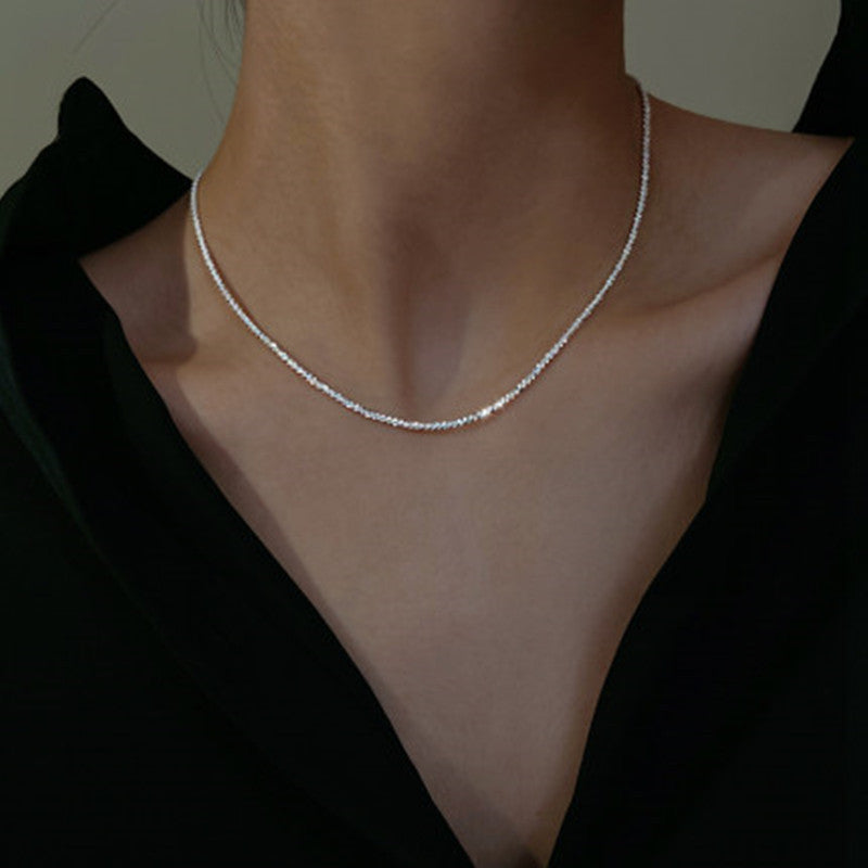 Women's Sterling Sier Starry Sparkling For Trendy High-grade Clavicle Necklace