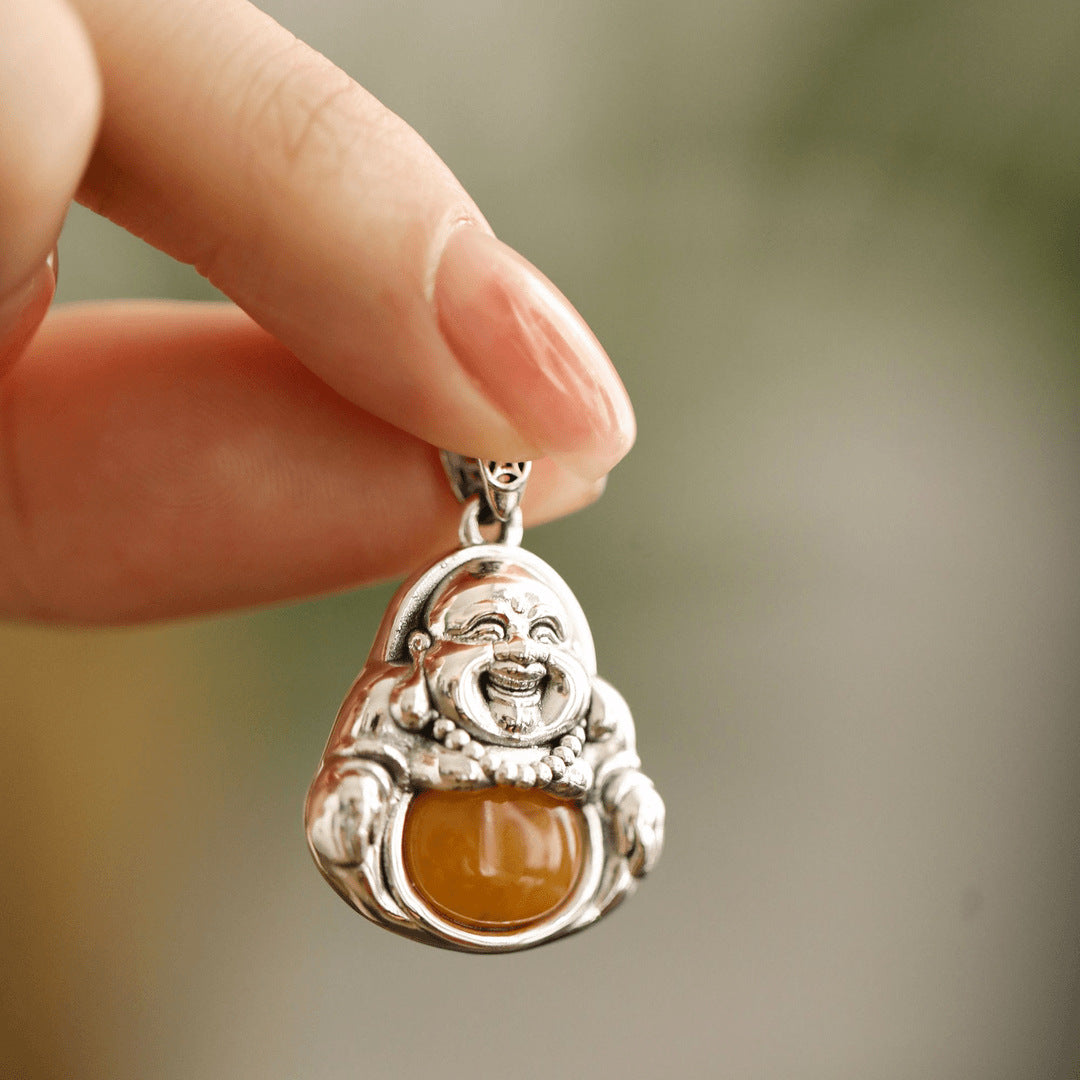 Women's Antique Finish Maitreya Buddha Chinese Style High Pendants