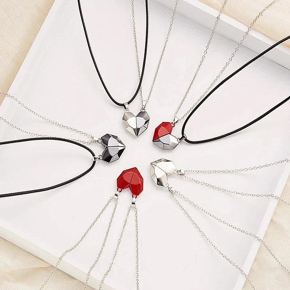 Women's Stone Heartbreak Clavicle Chain Heart Couple Necklaces