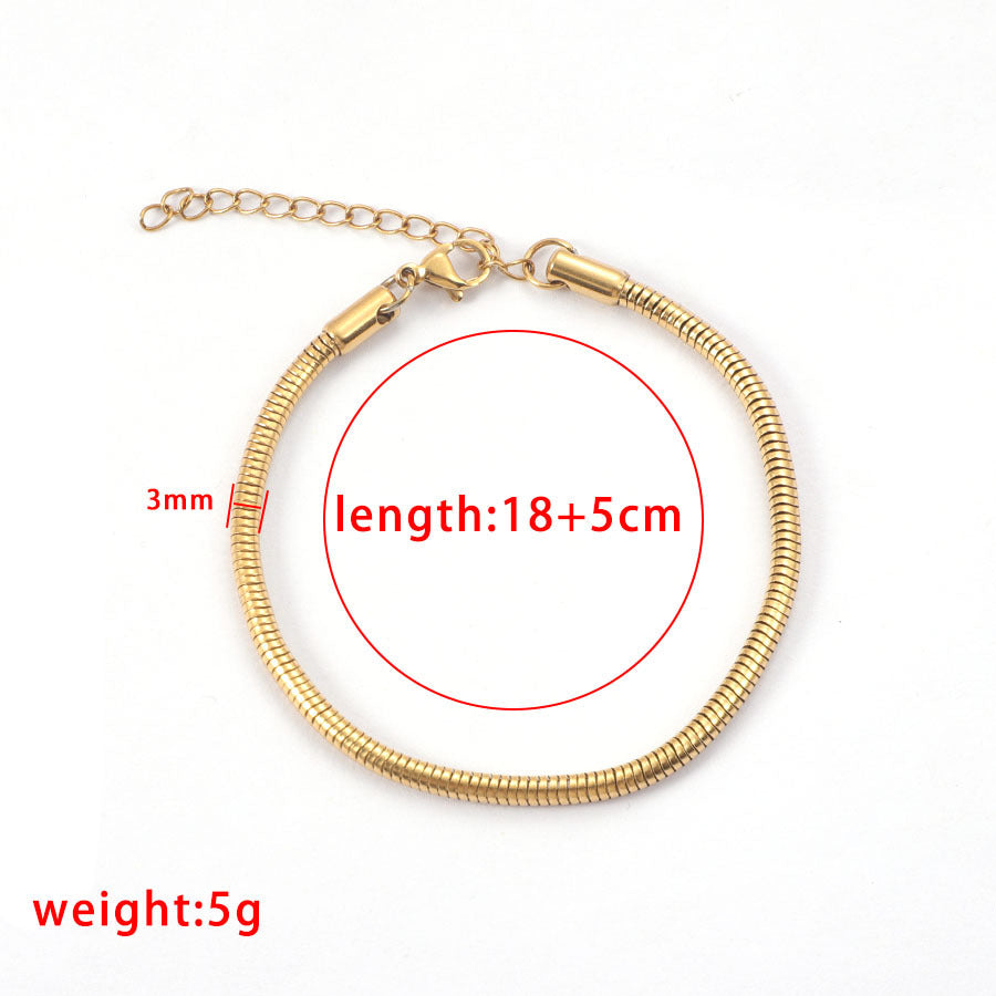 Snake Chain Trendy Simple Stainless Steel Bracelets