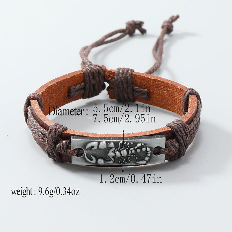 Men's Ornament Simple Handmade Weave Vintage Leather Personality Bracelets