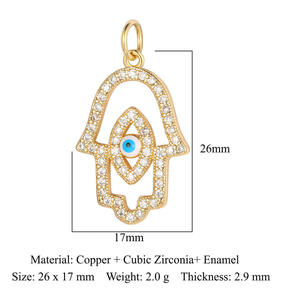 Devil's Eye Copper Zircon Ornament Accessories Pendants