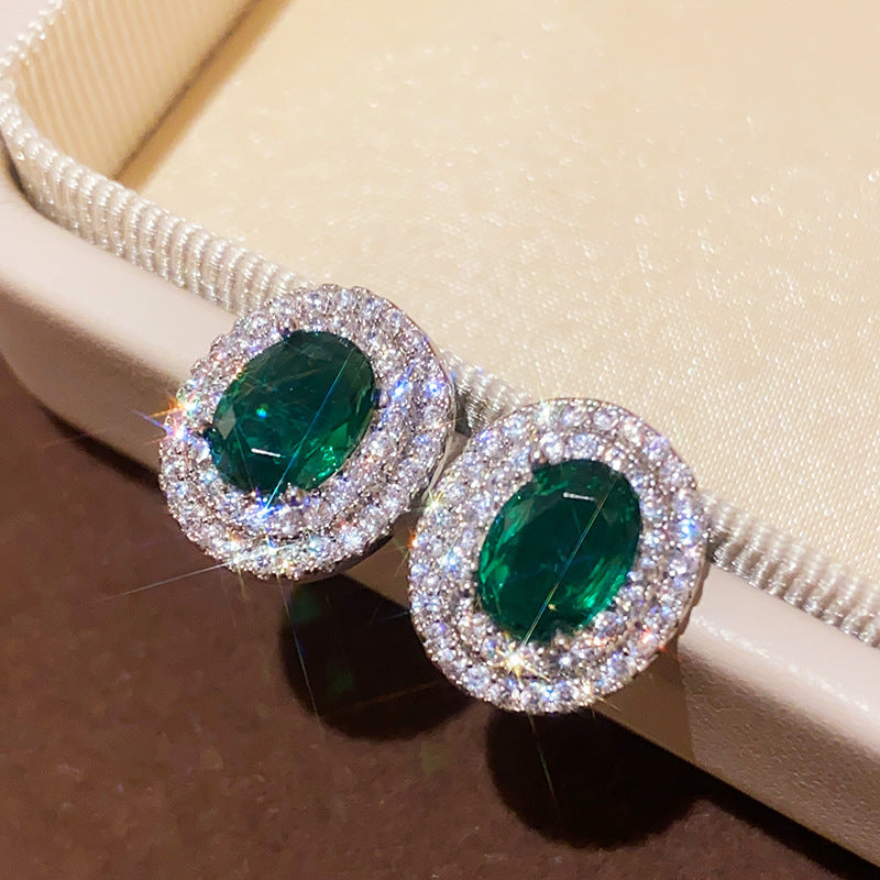 Women's Zircon Flower Light Luxury High-grade Temperament Fashion Earrings