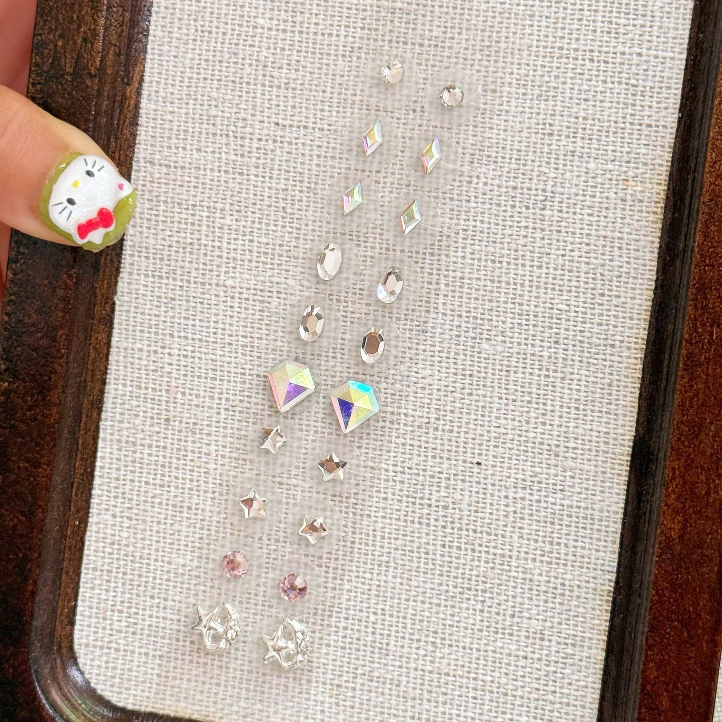 Fashion Auricular Point Sticker Crystal Ear Patch Bead Massage Stress Earrings