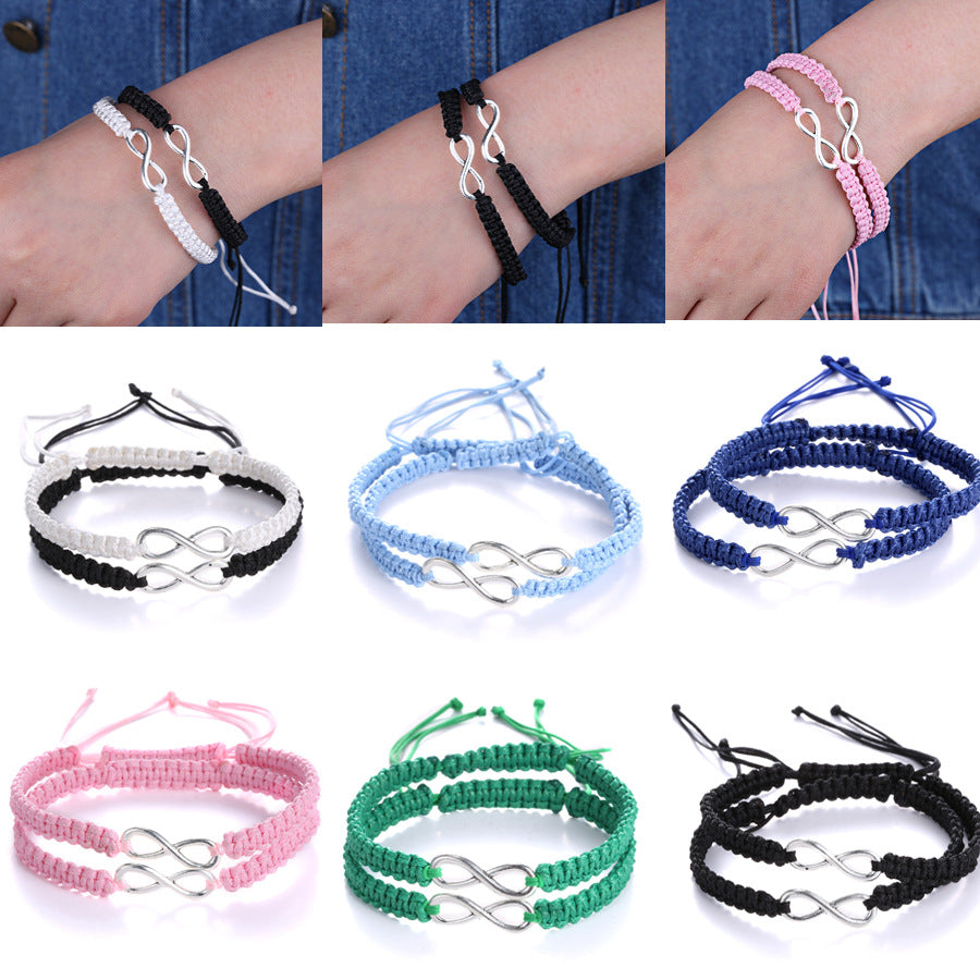 Lucky Carrying Strap Hand-woven Adjustable Two-piece Bracelet