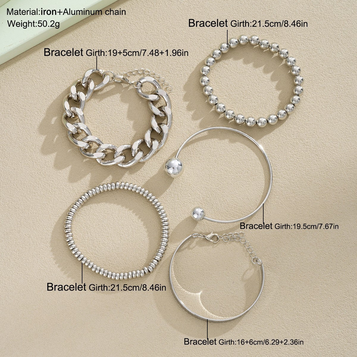 Leaves Glossy Irregular With Personality Stripes Bracelets