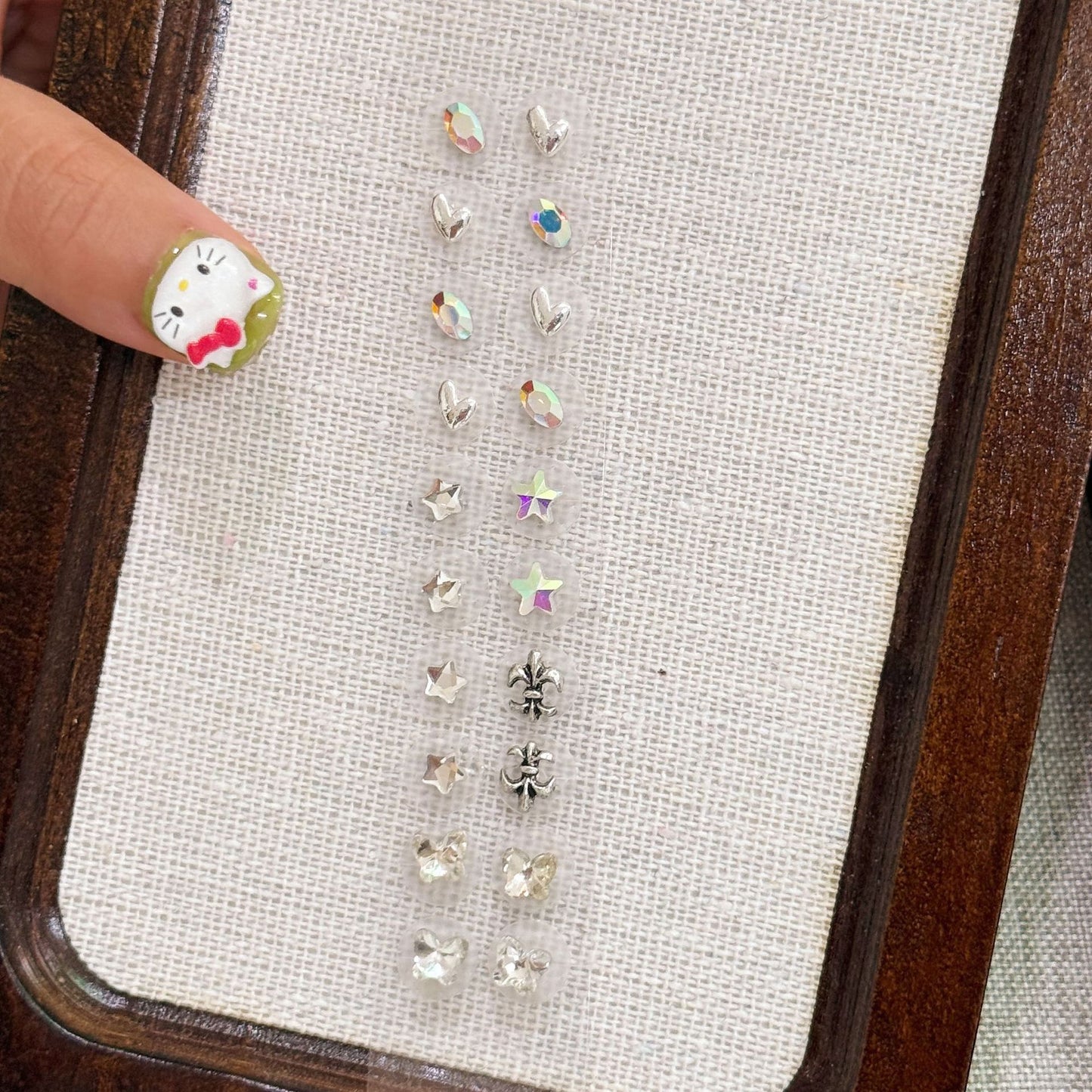 Fashion Auricular Point Sticker Crystal Ear Patch Bead Massage Stress Earrings
