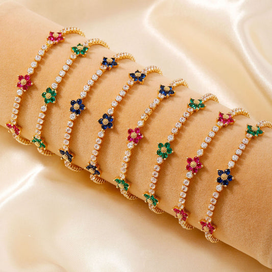 Style Copper Inlaid Zircon Sweet Elegance Niche Bracelets