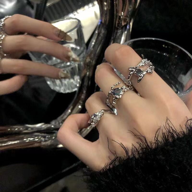 Female Niche Design Combination Sweet Cool Simple Ring