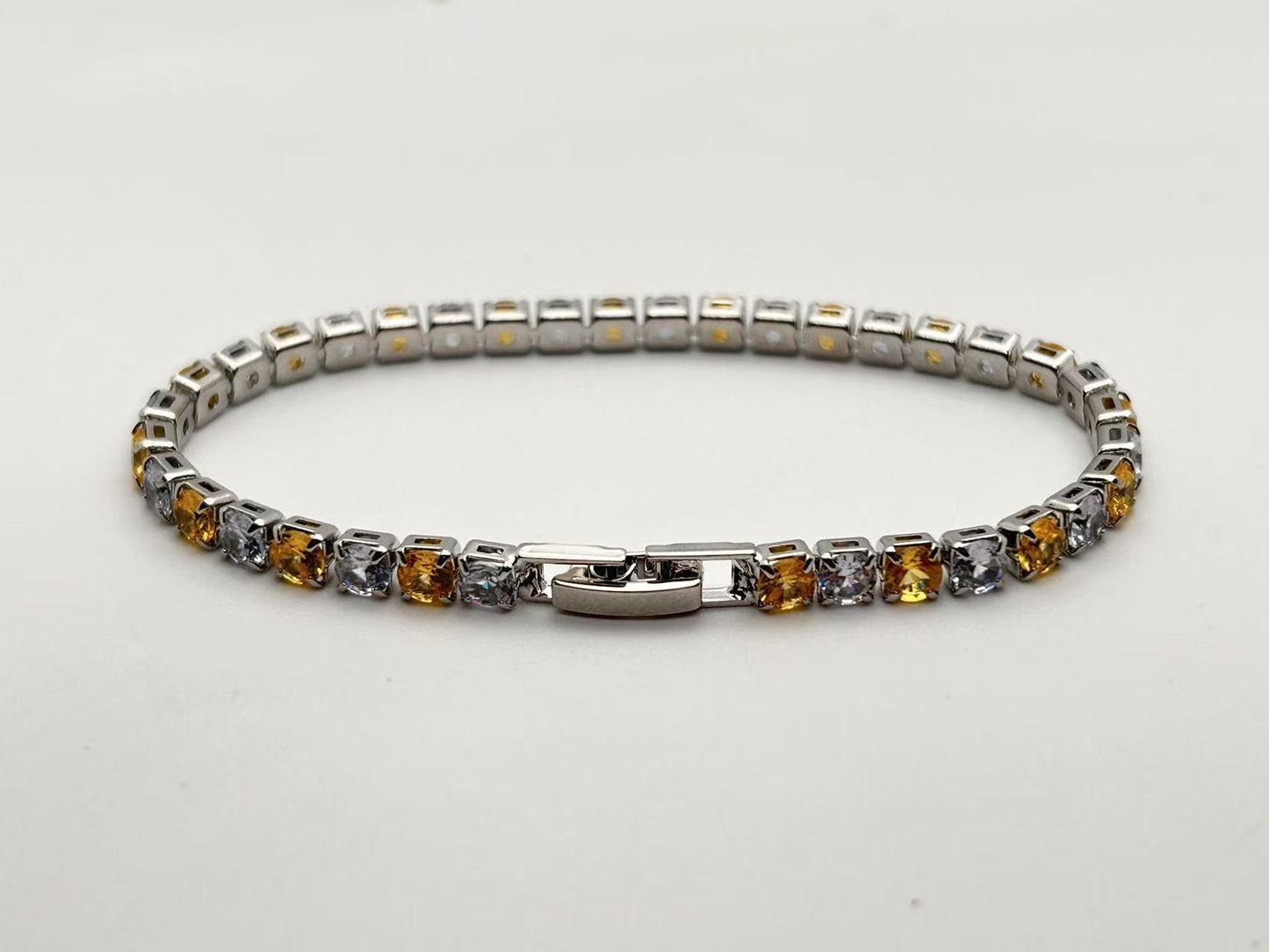 Contrast Color Full Diamond Tennis Fashion Personalized Minority Exquisite Temperament Bracelet