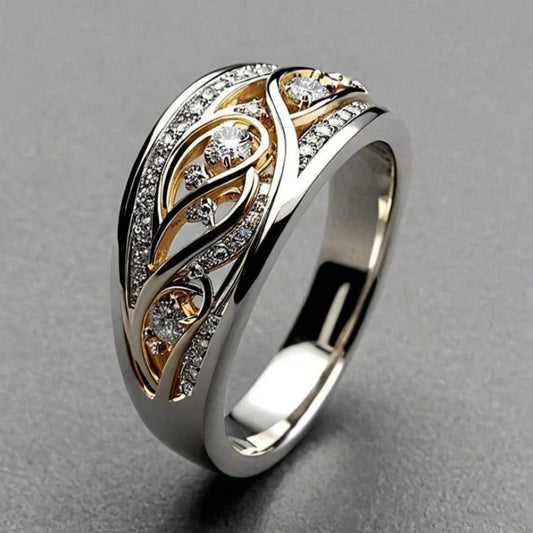 Di Affordable Luxury Fashion Palace Style Pattern Rhinestone Zircon Design Rings