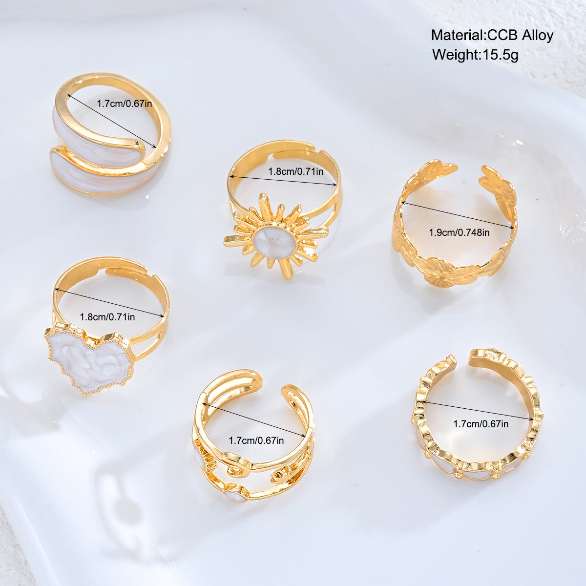Simple Personality Shaped Open Flower Heart-shaped Rings