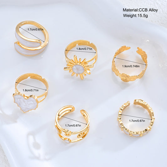 Simple Personality Shaped Open Flower Heart-shaped Rings