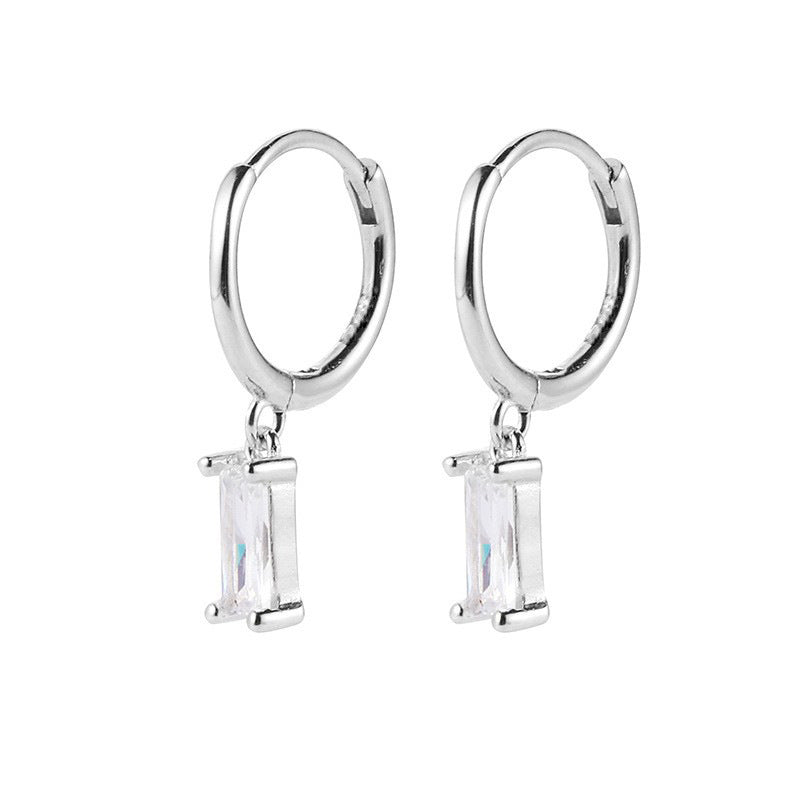 Men's Square Geometric Simple Diamond Trendy Popular Ear Buckle