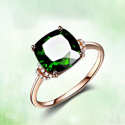 Fashion Vintage Emerald Ruby Diamond Popular Ring