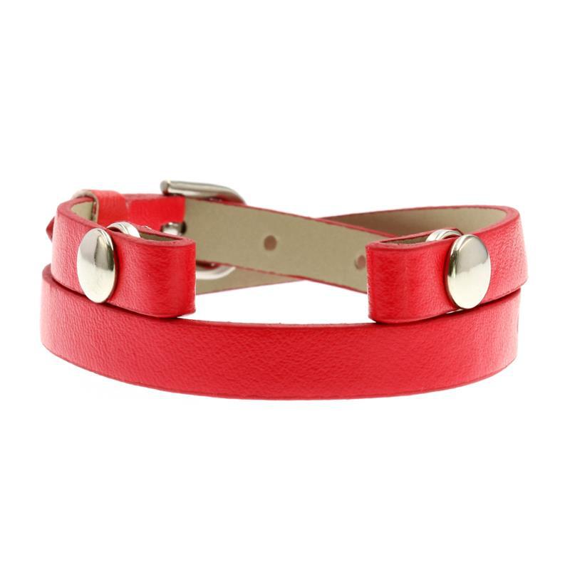 Leather Double Section Wrist Strap Bright Color Bracelet