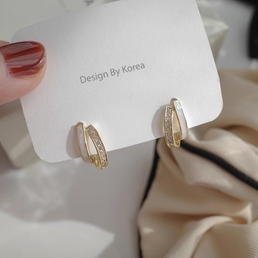 Shell Female High-grade Light Luxury Diamond Niche Temperament Rings