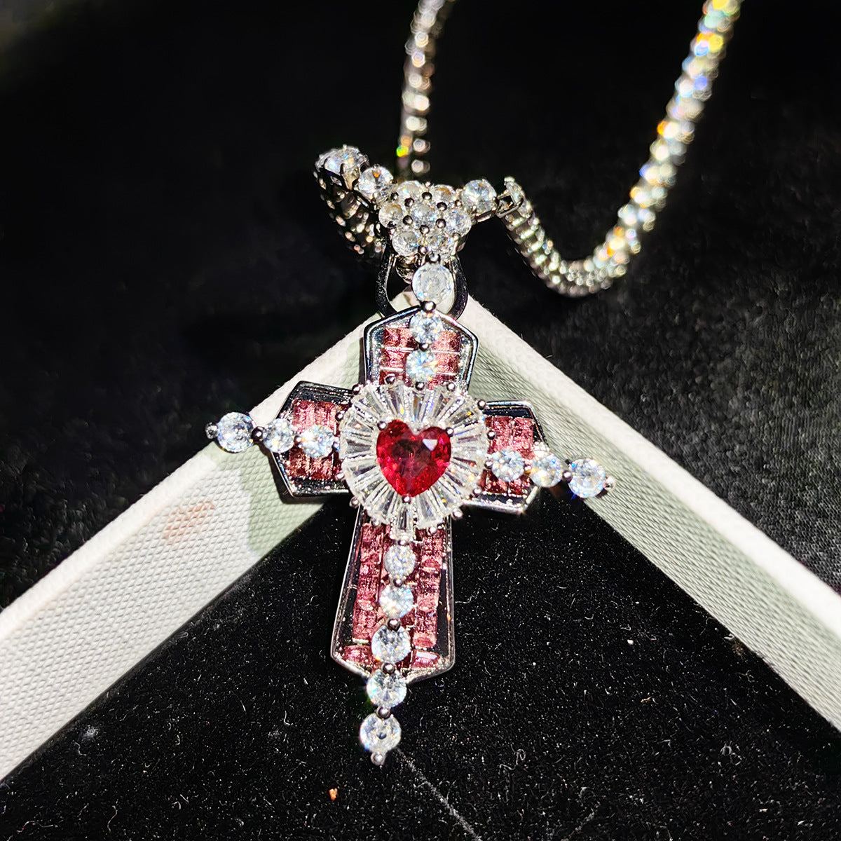 Love Gem Cross Light Luxury Micro Pendants